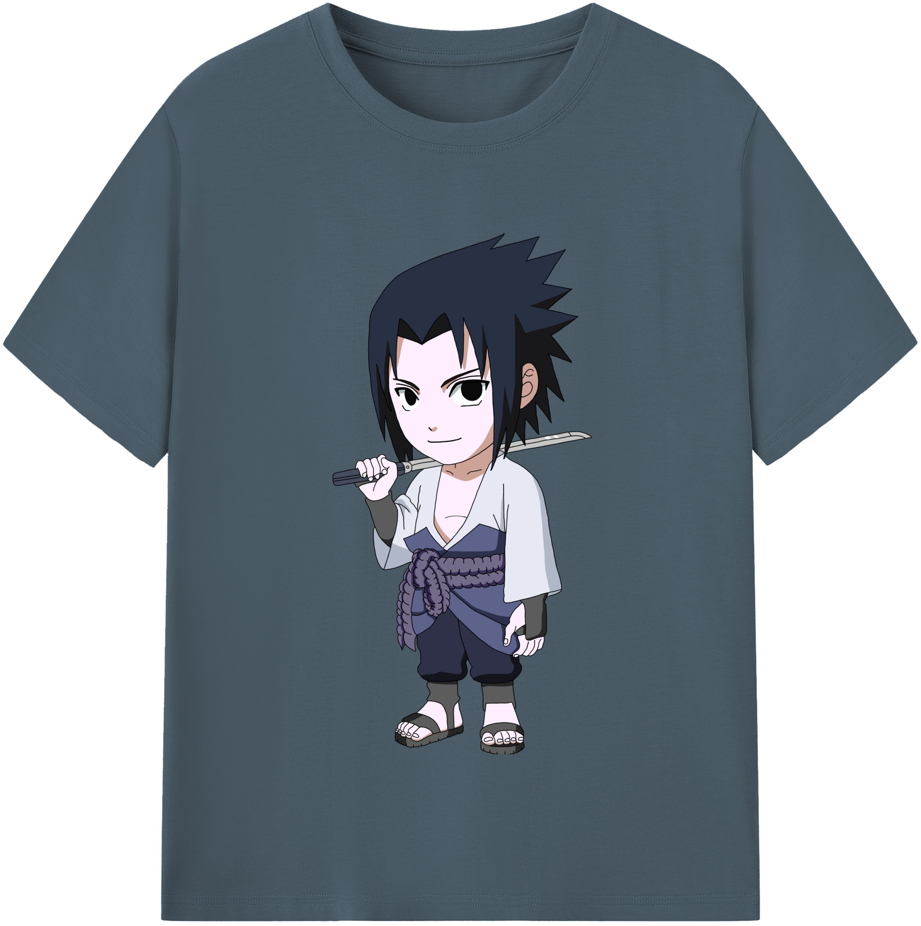 （画像用） NARUTO -ナルト- うちは サスケ Uchiha Sasuke 綿100％半袖Tシャツ（フロントプリント）